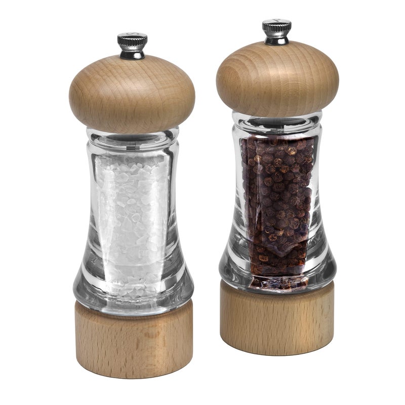 Cole & Mason Basic Woods Mill Gift Set - Adjustable Salt & Pepper Grinders - Refillable Spice Tools - Hand Wash Kitchen Tool - Wood - Image 1